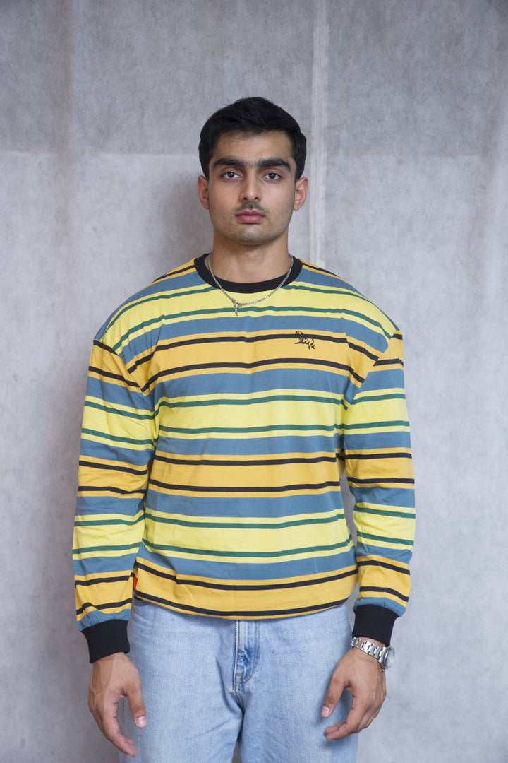 Vibrant Lemon Yellow Striped Shirt