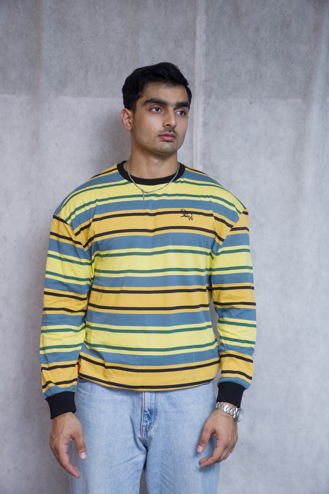 Vibrant Lemon Yellow Striped Shirt