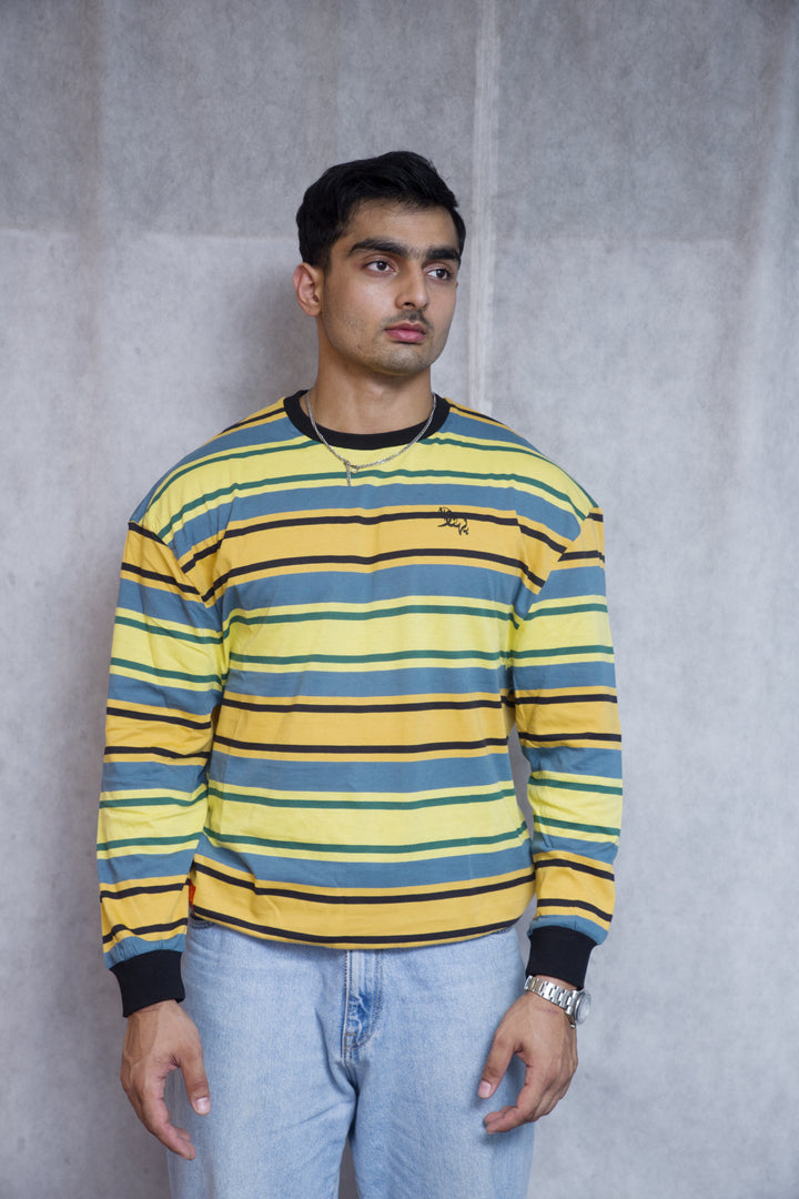 Vibrant Lemon Yellow Striped Shirt